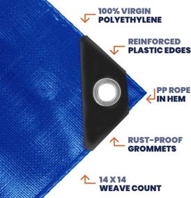 img 2 attached to 🌧️ UPTORA 10 Mil Thick Heavy Duty Waterproof Poly Tarp for Outdoor Weather Protection, Camping or Goods Cover (Blue, 6X8) - Top-Notch Durability and Versatility