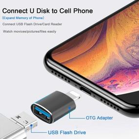 img 3 attached to Apple MFi Certified Lightning Male to USB Female Camera Adapter - ROSYCLO USB3.0 OTG Portable Data Sync Converter for iPhone 12 11 X 8 7 Plus Max/iPad Air Pro, Compatible with Card Reader, Flash Drive, MIDI Keyboard, Hubs, and More