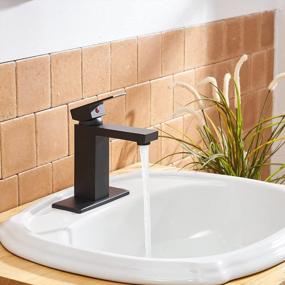 img 3 attached to Modern Single Handle Black Bathroom Faucet With Pop Up Drain Assembly And Supply Line - Lead-Free And Suitable For Vanity Bath. BWE Single Hole Sink Mixer Tap With Overflow For Improved Water Flow.