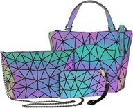🌈 radiant geometric handbags: mesmerizing holographic glow for women - shoulder bags & wallets логотип