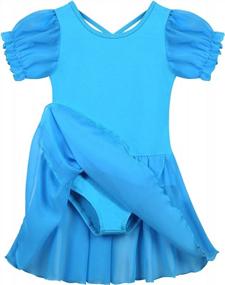 img 2 attached to Girls' Short Sleeve Ballet Leotard For Toddlers And Kids, Ages 3-11 - Dancewear Outfit By EISHOPEER