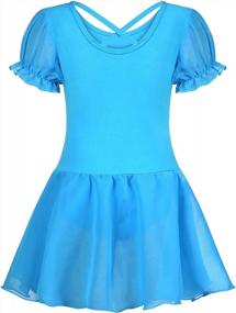 img 3 attached to Girls' Short Sleeve Ballet Leotard For Toddlers And Kids, Ages 3-11 - Dancewear Outfit By EISHOPEER