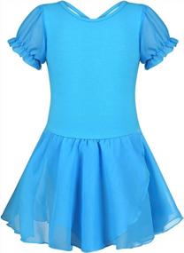 img 4 attached to Girls' Short Sleeve Ballet Leotard For Toddlers And Kids, Ages 3-11 - Dancewear Outfit By EISHOPEER