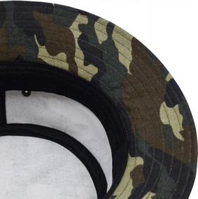 img 1 attached to Unisex 100% Cotton Summer Travel Bucket Beach Sun Hat Outdoor Cap Camo Packable