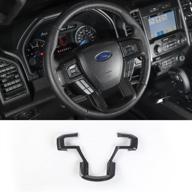 🔥 enhance your ford f150 f250 f350 super duty with voodonala's carbon fiber grain steering wheel bezel decorative trim (2015-2020) logo