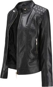 img 4 attached to Womens Trendy Leather Jacket Fashion Women's Clothing ~ Coats, Jackets & Vests