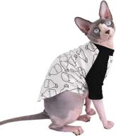 🐱 sphynx hairless cat t-shirts: cute and breathable summer cotton tops with milk bottle pattern for cats & small dogs - xl size (9-12.1 lbs) logo