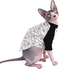 img 4 attached to 🐱 Sphynx Hairless Cat T-Shirts: Cute and Breathable Summer Cotton Tops with Milk Bottle Pattern for Cats & Small Dogs - XL Size (9-12.1 lbs)