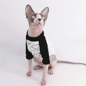 img 1 attached to 🐱 Sphynx Hairless Cat T-Shirts: Cute and Breathable Summer Cotton Tops with Milk Bottle Pattern for Cats & Small Dogs - XL Size (9-12.1 lbs)