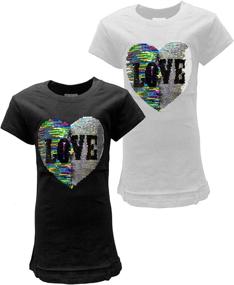 img 4 attached to 2 Pack Sleeve Sequin T Shirt Reversible