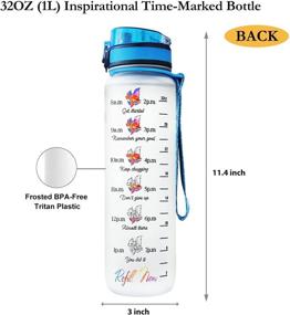 img 2 attached to 🏋️ 64HYDRO 32oz 1Liter Motivational Fitness Sports Water Bottle with Time Marker & Removable Strainer | Fast Flow, Leakproof & BPA Free | Ideal for Fitness, Gym and Outdoor Sports - F