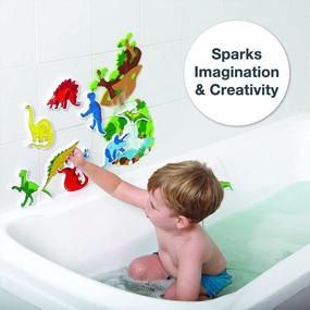 img 2 attached to Let Your Child'S Imagination Soar With Edushape'S Dinosaur Magic Creations Foam Sticker Bath Play Set - Create Endless Scenes With Wet And Stick Foam Pieces!