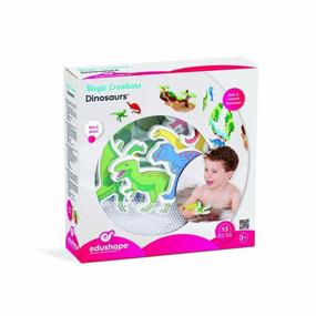 img 4 attached to Let Your Child'S Imagination Soar With Edushape'S Dinosaur Magic Creations Foam Sticker Bath Play Set - Create Endless Scenes With Wet And Stick Foam Pieces!