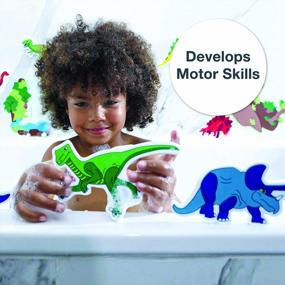 img 1 attached to Let Your Child'S Imagination Soar With Edushape'S Dinosaur Magic Creations Foam Sticker Bath Play Set - Create Endless Scenes With Wet And Stick Foam Pieces!