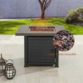 img 3 attached to Outdoor Square Propane Fire Table, 50K BTU Auto-Ignition Gas Firepit With 34 Inch Metal Tabletop, CSA Certified - Black Bronze Finish