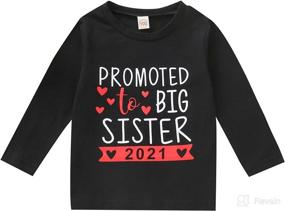 img 4 attached to 2021 Baby Girl Big Sister Letter Print Clothes | Outfit T-Shirt Top Blouse Shirts