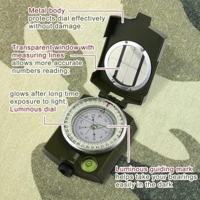 img 1 attached to Military Lensatic Sighting Compass Waterproof For Outdoor Activities - GWHOLE