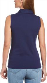 img 1 attached to Rafaella Women'S Solid Rib Knit Sleeveless Polo Shirt