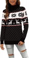 lyhnmw women's christmas sweater with snowflakes and reindeer design, long sleeves, and knit fabric for holiday pullover tops logo