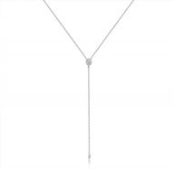 graceful sterling silver y-shaped lariat necklace with delicate waterdrop detail logo
