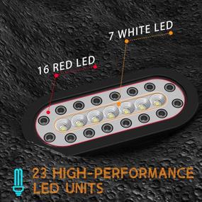 img 1 attached to Tinpec 2PCS Oval LED Trailer Tail Lights: Waterproof, Stop Brake, Turn Signal Lights for Trailers Trucks RVs (Red and Yellow)