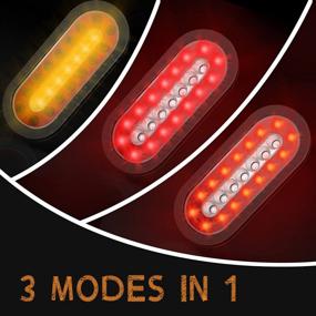 img 3 attached to Tinpec 2PCS Oval LED Trailer Tail Lights: Waterproof, Stop Brake, Turn Signal Lights for Trailers Trucks RVs (Red and Yellow)