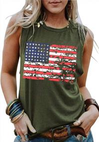 img 3 attached to Umsuhu 4Th Of July Tank Tops Shirts For Women American US Flag Graphic Patriotic Tank Tops Shirts