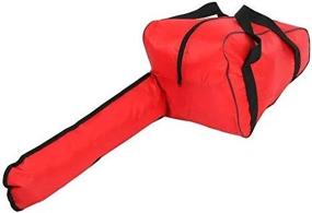 img 1 attached to Защитите свою бензопилу на ходу: прочный 20-дюймовый чехол для переноски с водонепроницаемой тканью Оксфорд и полной защитой для лесорубов - сумка для бензопилы Walfront (красная)
