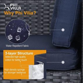 img 2 attached to Experience Ultimate Outdoor Comfort With PHI VILLA 7-Piece Patio Furniture Set Including Gas Fire Pit Table