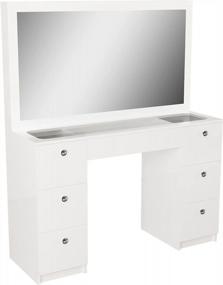 img 2 attached to Boahaus Venus Modern White Vanity Table, For Bedroom