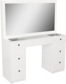 img 1 attached to Boahaus Venus Modern White Vanity Table, For Bedroom