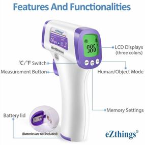 img 2 attached to EZthings Heavy Duty LCD Display Non-Contact Infrared Forehead Thermometer For Medical Offices, Hospitals (White, Heavy Duty)