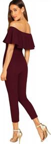 img 3 attached to Chic Off-Shoulder Ruffle High-Waisted Jumpsuit For Women By Verdusa