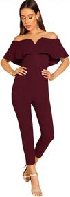 img 1 attached to Chic Off-Shoulder Ruffle High-Waisted Jumpsuit For Women By Verdusa