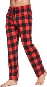 img 3 attached to CYZ Fleece Pajama Black Plaid Men's Clothing in Sleep & Lounge