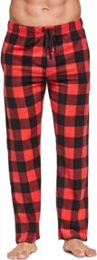 img 4 attached to CYZ Fleece Pajama Black Plaid Men's Clothing in Sleep & Lounge