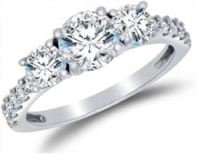 img 1 attached to Потрясающее кольцо с бриллиантом Voss+Agin для помолвки, свадьбы или годовщины из 14-каратного белого золота