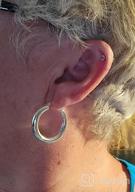 img 1 attached to Shine In Style: Classic Chunky Hoop Earrings With 925 Sterling Silver Post For Women And Girls review by Angela Anderson