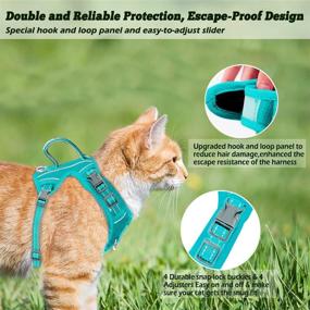 img 3 attached to 🐱 Escape-Proof Cat Harness and Leash Set with ID Tag Pocket for Secure Walking - Perfect for Small and Large Cats, Kittens