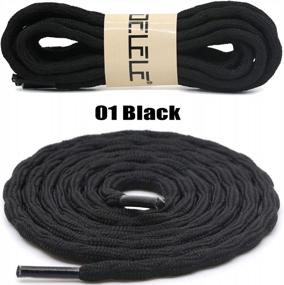 img 3 attached to DELELE 2 Pair Round Wave Shape Non Slip Heavy Duty And Durable Outdoor Climbing Shoelaces Hiking Shoe Laces Shoestrings