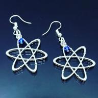 docazon atom science charm drop earrings personalized with birthstone crystal perfect for doctor physician assistant nurse practitioner allied health student scientist phd chemist medical md do logo
