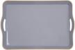 stylish gray melamine serving tray with handles - ideal for living room & bedroom decor, coffee table, and large ottoman, 17" x 11.8" x 2 logo