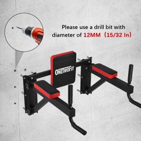 img 1 attached to Get Fit With ONETWOFIT Wall Mounted Pull Up Bar - Multifunctional Strength Training Equipment For Indoor Home Gym Workouts