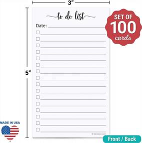 img 3 attached to Set Of 100 Vertical To-Do List Cards By 321Done - 3" X 5" Double-Sided Notecards With Date Checklist - Made In USA With Thick Card Stock And Simple Script Design