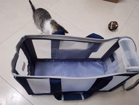 img 2 attached to 🐾 go-done 18L/21L Portable Mesh Carrying Bag: Ideal Hand Bag for Cats, Small Dogs (<11lbs), Rabbits, and Small Pets - Easy Travel Pet Carrier