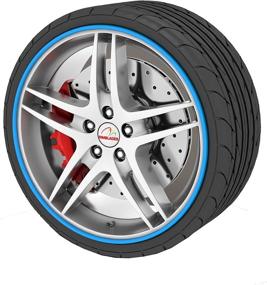 img 1 attached to 🔵 Enhance and Safeguard Your Vehicle's Alloy Wheels with Rimblades Ultra Blue: Universal Self-Adhesive Protection up to 22 Inch