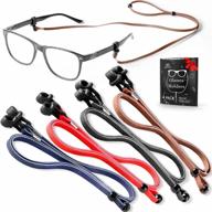 👓 premium eco leather eyeglass chains for women and men - glasses strap holder - eyeglasses chain cords string - stylish eyeglass lanyards - convenient neck-hanging eyewear holders logo