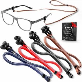 img 4 attached to 👓 Premium ECO Leather Eyeglass Chains for Women and Men - Glasses Strap Holder - Eyeglasses Chain Cords String - Stylish Eyeglass Lanyards - Convenient Neck-Hanging Eyewear Holders