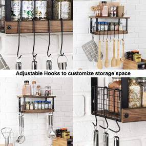 img 2 attached to Stylish Rustic Wood Floating Shelf With Coffee Mug Rack And Hook Features For Kitchen And Living Room Organization