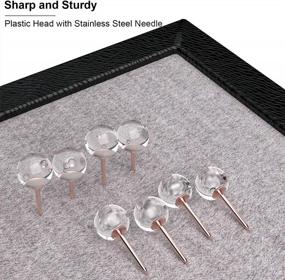 img 1 attached to Clear Push Pins For Bulletin Board - MROCO 300 Count 1/3 Inch Cork Board Tacks For Decoration, Crafting, And Fabric Marking